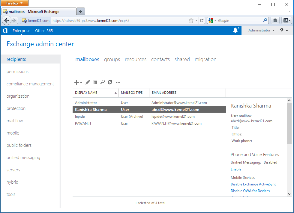 Open Exchange Admin Center