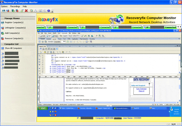 Screenshot of Computer Monitoring Software