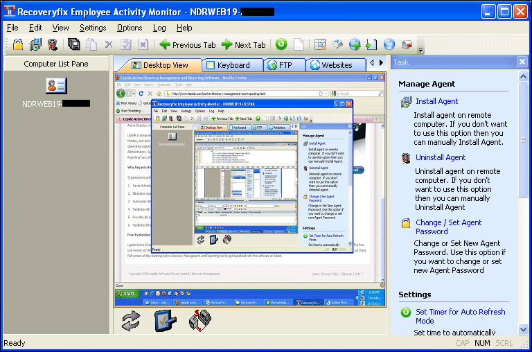 Screenshot of Employee Monitoring Software