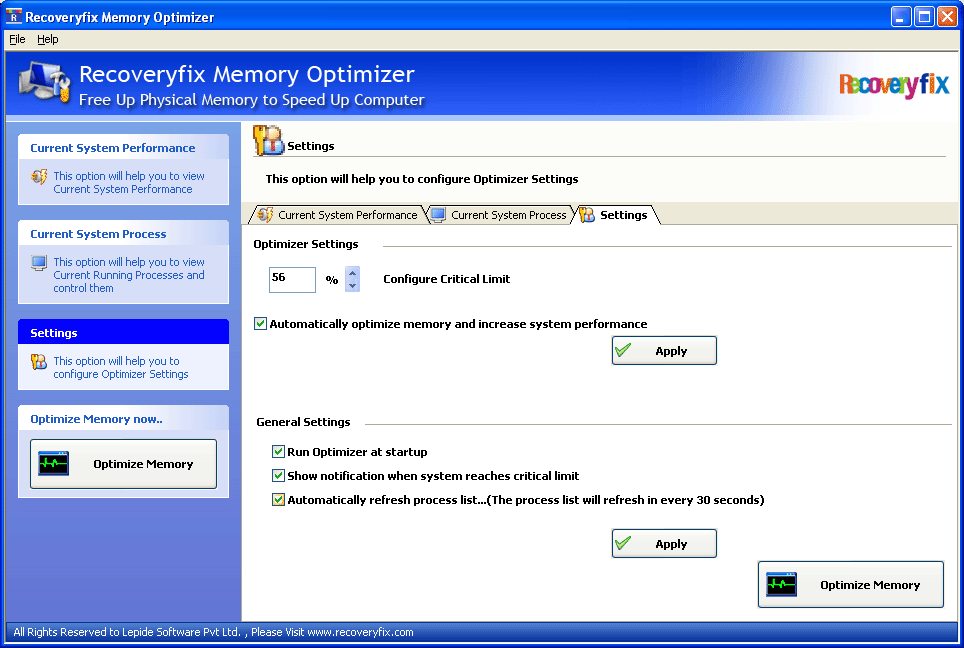 Memory Optimizer and Cleaner 11.03