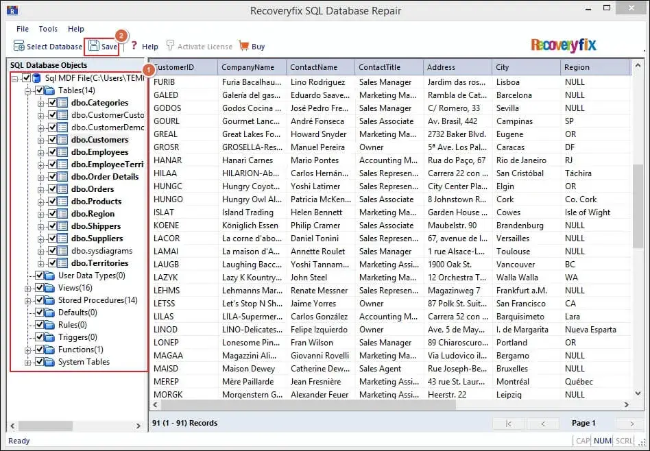 Get SQL Databases Objects list