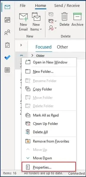 Open the Outlook application