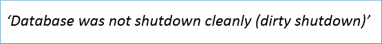 Instance of EDB corruption message