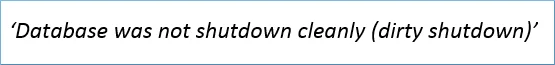Instance of EDB corruption message