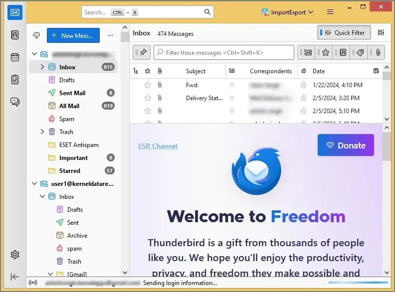 Supports IMAP and POP accounts