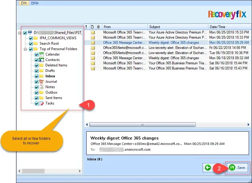 some specific folders you want to recover and click Save
