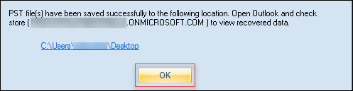 PST is file repaired & recovered successfully; click Ok.