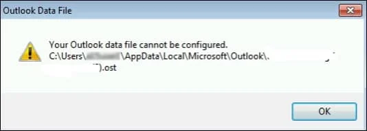 Outlook Data File Cannot Be Configured