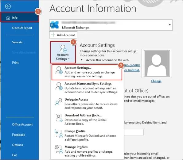 tap on the Account Settings