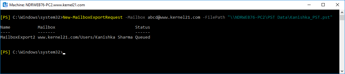 Running command