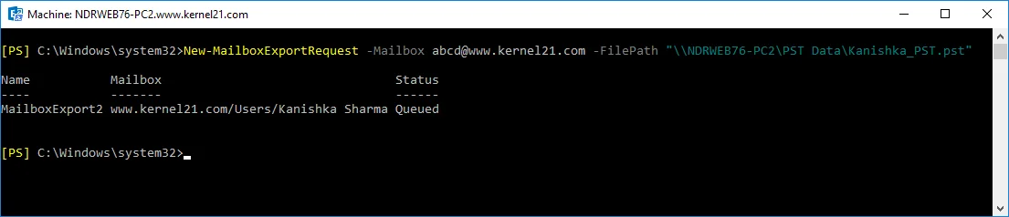 Running command