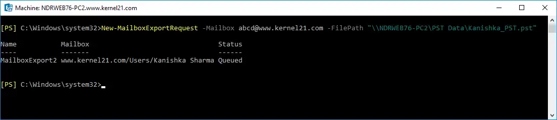 Using PowerShell cmdlet