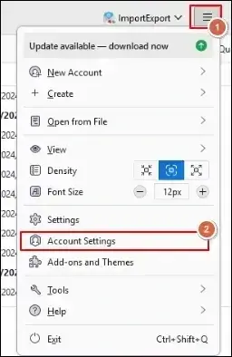 Account Settings option