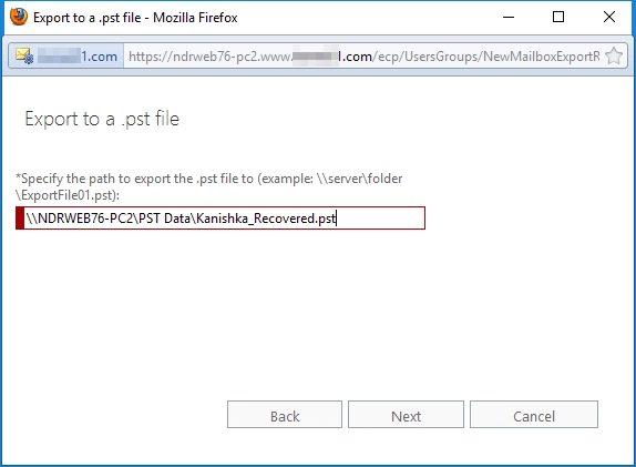 enter your file saving location and click next