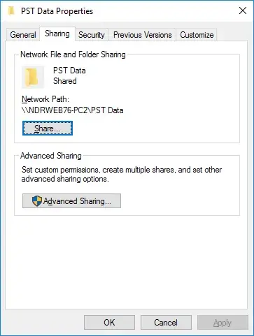 shared network path