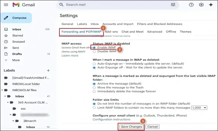 Save Changes option
