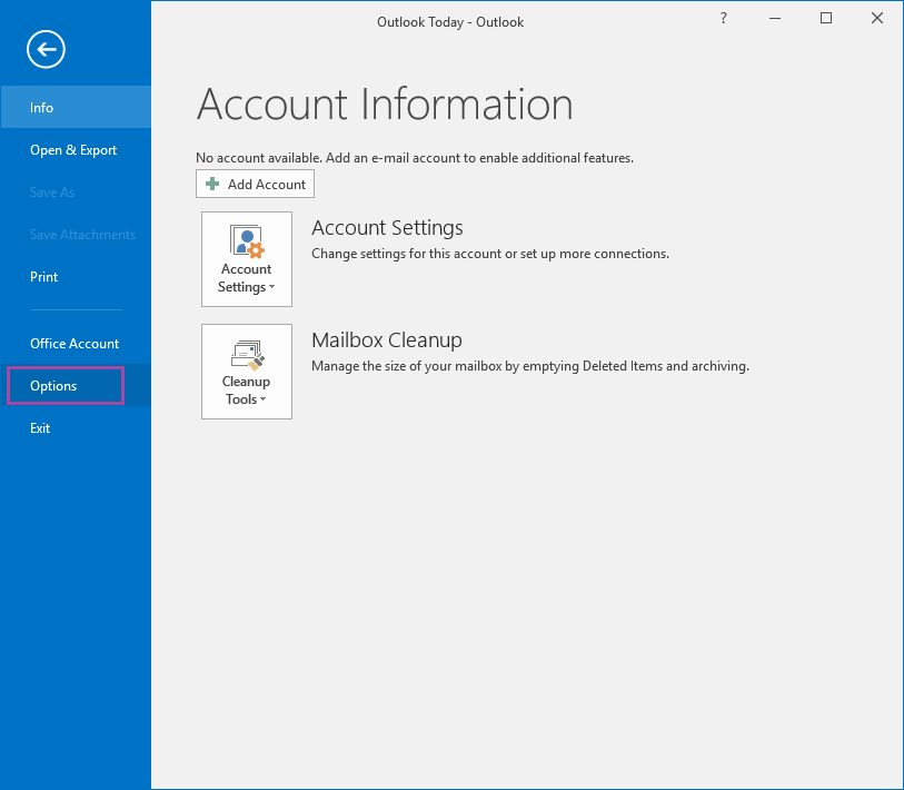 Resolve Outlook 2016 Search Greyed Out Error