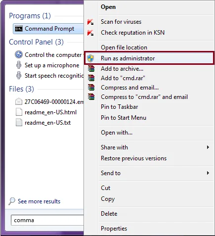 select Run as administrator