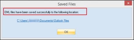 EML files have been saved successfully