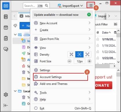 tap on the Account Settings