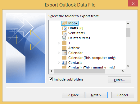 export and click Next