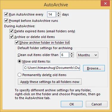 Select the specific folder