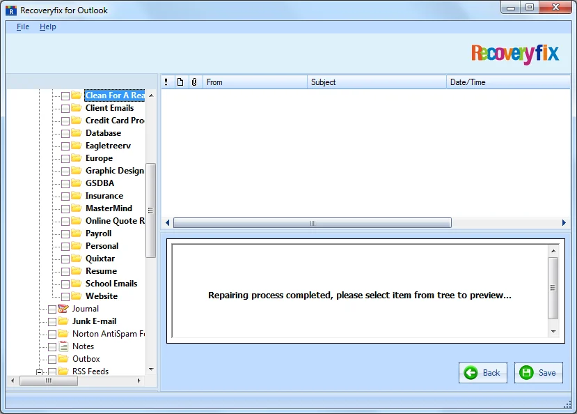 select the folder (Left – pane) and click Save