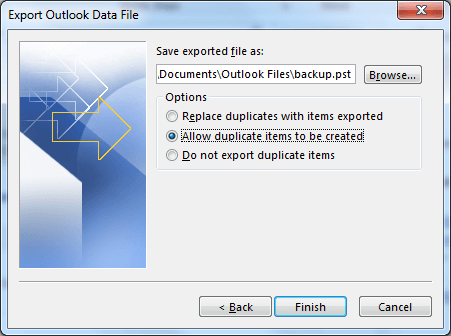 Select ‘Allow Duplicate Options to be Created’. Click Finish