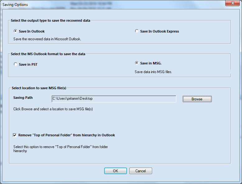 save it in different formats to open in Outlook and/or Outlook Express apps