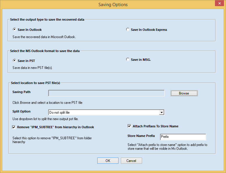 Browse to select the Saving Path. Click OK