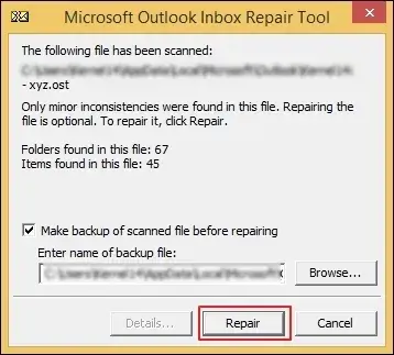 Repair the scanned inconsistencies
