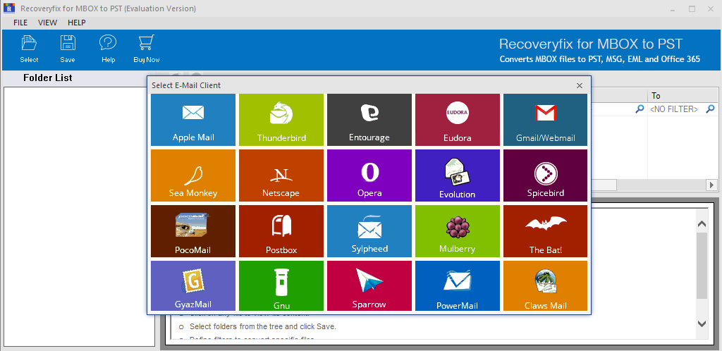 select email client