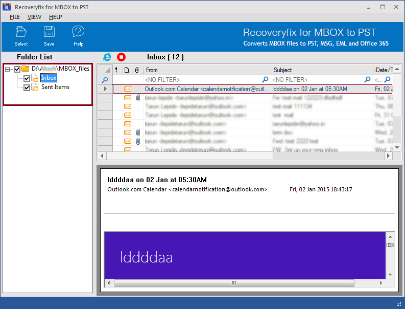 select the file and preview content