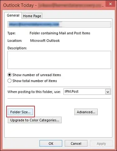 Click on the Folder Size button