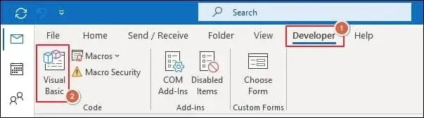 Click on Developer Tab