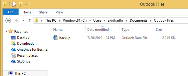 Outlook Files