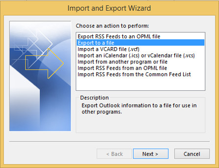 Export to a file