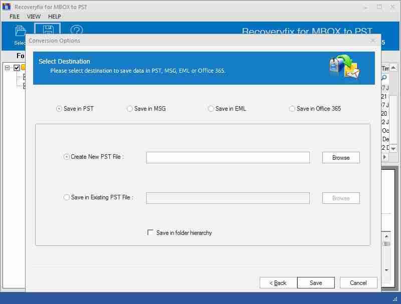 choose to save the MBOX data into four formats