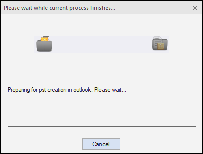 Monitor the conversion progress in the dialog box