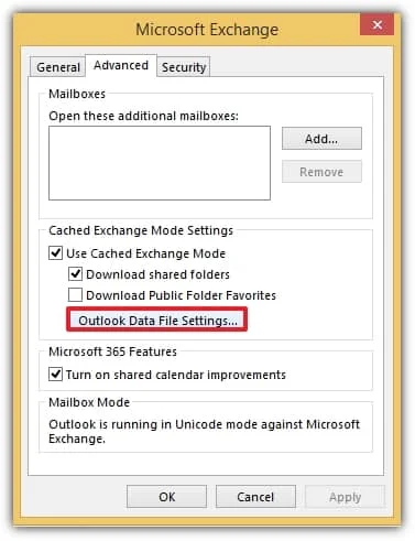 Microsoft exchange prompt