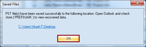 Click OK to finish the process.