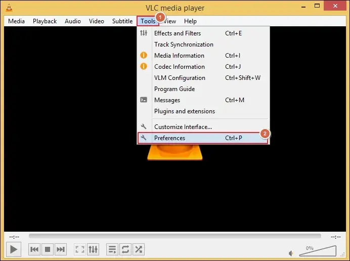Click on Tools and select Preferences