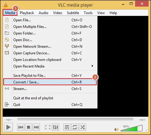 Click on media to convert and save
