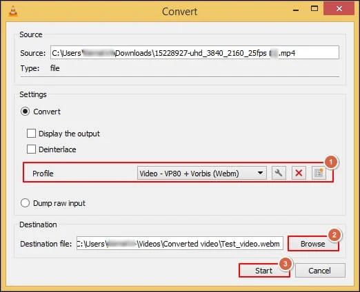 Start conversion process