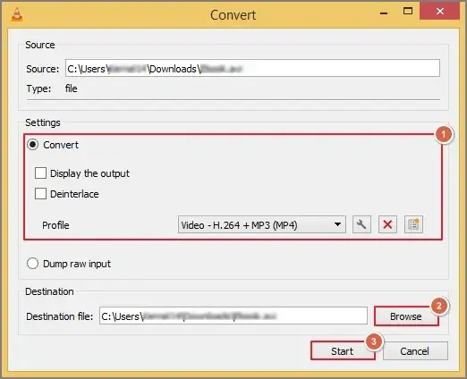 hit the Start tab to begin the process