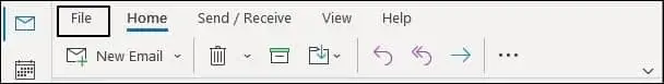 Open Outlook and click on the File tab