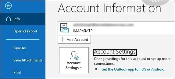 Tap on Account Settings then Account Settings