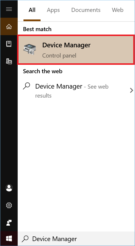 find Device Manager and open it