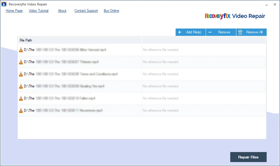 click on the Repair Files