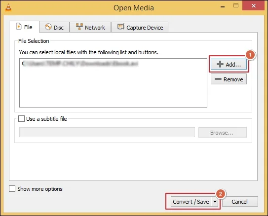 Click on Convert from the Convert or Save